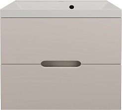 Style Line Тумба с кварцевой раковиной жасмин Матис 60 подвесная крем – фотография-1